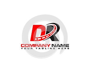 Highway maintenance and road construction logo with letters DR. photo