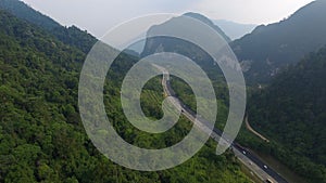 A Highway in a middle of jungle.