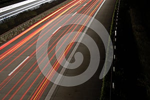 Highway at night with traffic