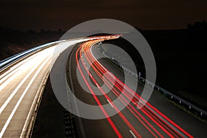 Highway at night with traffic