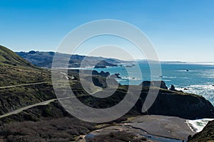 Highway one winding up the North Pacific coast