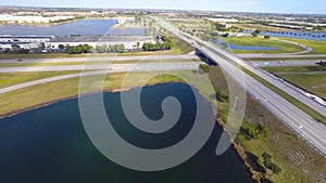 Highway overpass aerial video