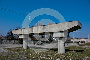 Highway overpass construction.