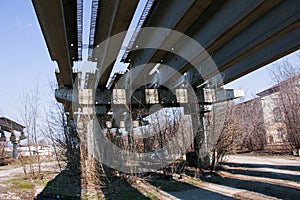 Highway overpass construction. Site of under construction viaduct