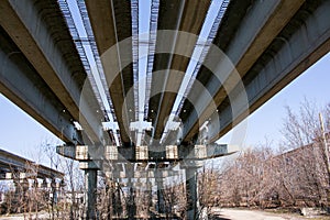 Highway overpass construction. Site of under construction viaduct