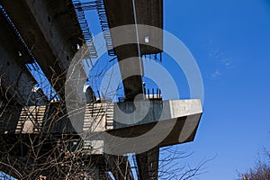 Highway overpass construction. Site of under construction viaduct