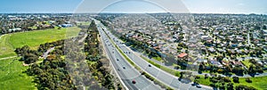 Highway passing through suburban area. photo