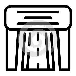 Highway passing under bridge infrastructure construction icon