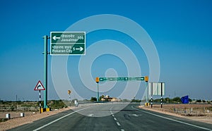 Highway, path, road in Desert of Rajasthan, India