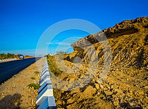 Highway, path, road in Desert of Rajasthan, India