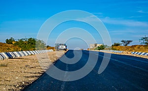 Highway, path, road in Desert of Rajasthan, India