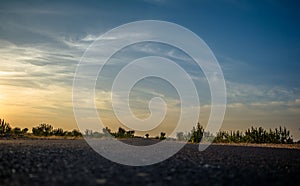 Highway, path, road in Desert of Rajasthan, India