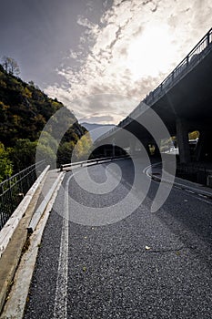Highway in the Pyrenees in Andorra