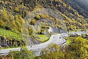 Highway in the Pyrenees in Andorra