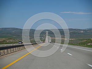 Highway receding into distance