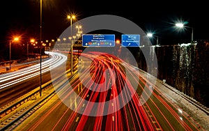 Highway with red licht