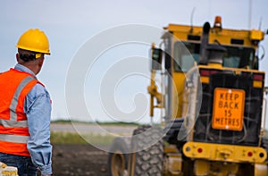 Highway road construction worker