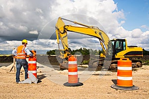 Highway road construction worker