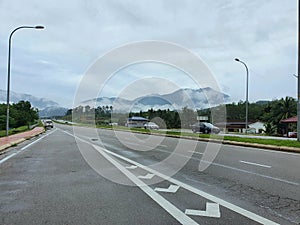 A highway or road in Jementah, Johor, Malaysia.