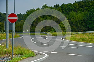 Highway and road sign 
