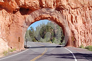 Highway through rock archway