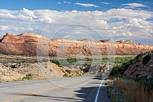 Highway running through Canyons of the Ancients National Monument Colorado USA