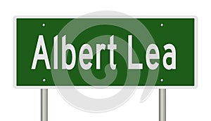 Highway sign for Albert Lea Minnesota