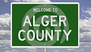 Highway sign for Alger County