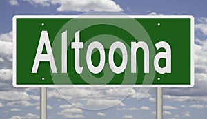 Highway sign for Altoona Pennsylvania