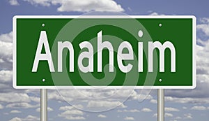 Highway sign for Anaheim California photo