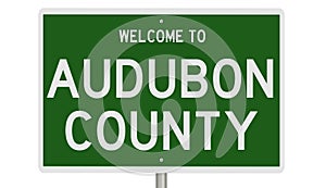 Highway sign for Audubon County