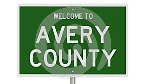 Highway sign for Avery County