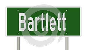 Highway sign for Bartlett Illinois