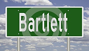 Highway sign for Bartlett Illinois