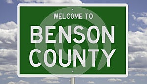 Highway sign for Benson County