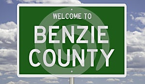 Highway sign for Benzie County photo