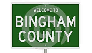 Highway sign for Bingham County