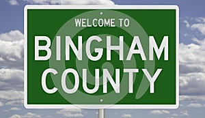 Highway sign for Bingham County