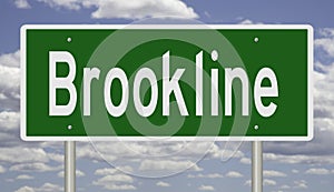 Highway sign for Brookline Massachusetts