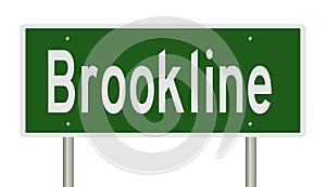 Highway sign for Brookline Massachusetts