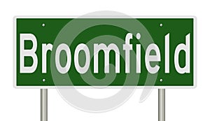 Highway sign for Broomfield Colorado