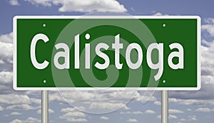 Highway sign for Calistoga California
