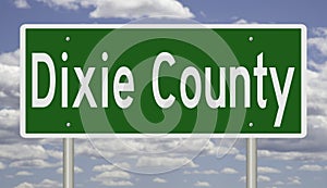 Highway sign for Dixie County