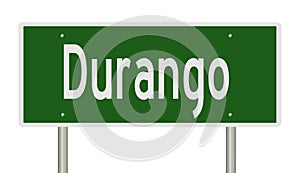Highway sign for Durango Colorado photo