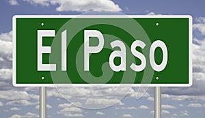 Highway sign for El Paso Texas