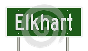 Highway sign for Elkhart