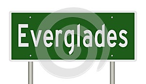 Highway sign for Everglades Florida