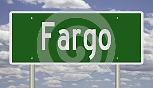 Highway sign for Fargo