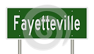 Highway sign for Fayetteville North Carolina