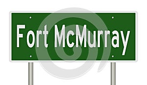 Highway sign for Fort McMurray Alberta Canada